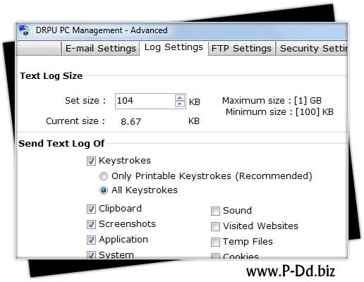 Screenshot of Advance Keyboard Watcher Tool