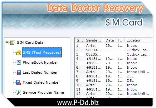 Screenshot vom Programm: Recover Nokia Phone SMS