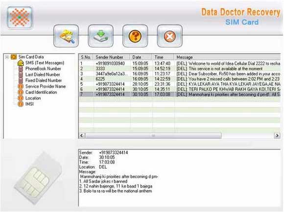 Sim Card Data Backup Tool screen shot